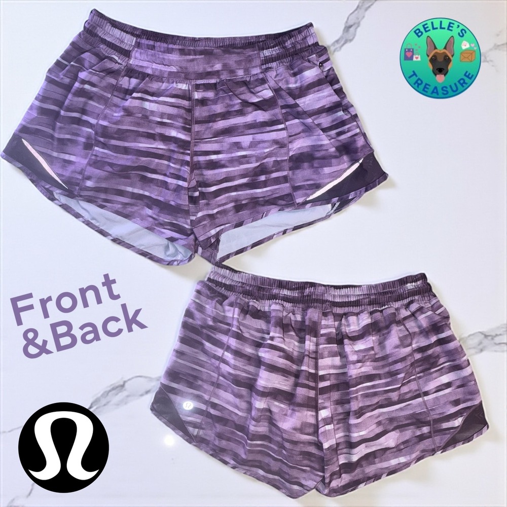 Lululemon Hotty Hot Shorts Purple Running Women's 10 Tall Athletic Gym Lounge